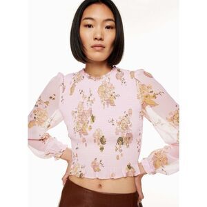 🆕 Aritzia Wilfred New Tempest Blouse in Pink Floral